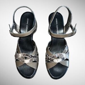 Athena Alexander Platform Taupe Wedge Sandal Size 9 New Without Tags